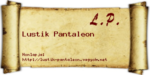 Lustik Pantaleon névjegykártya